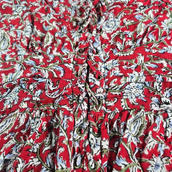 Feather Bone Wom Sz 4 Anthropologie Corset Waist Boho Piratecore Hippie Blouse - Picture 7 of 12